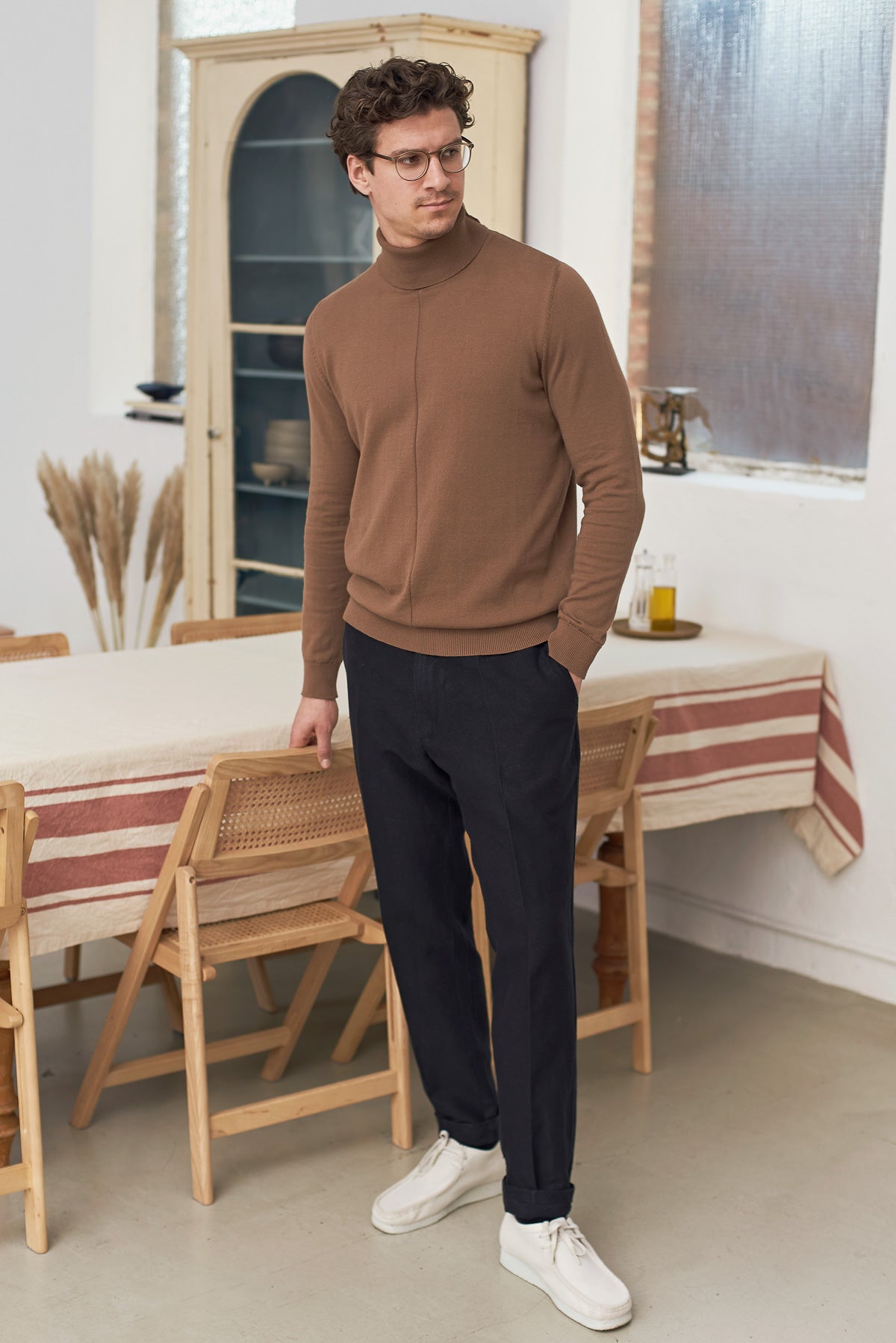 AVID rollneck jumper eco camel