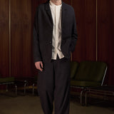 CARLO trousers eco flannel striped charcoal