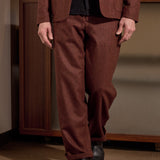CARLO trousers lambswool herringbone brick