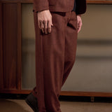 CARLO trousers lambswool herringbone brick
