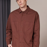 DARIO shirt eco crisp cotton marron