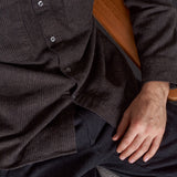 DARIO shirt eco flannel striped brown