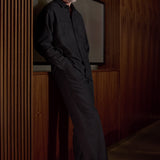DARIO shirt eco flannel striped charcoal
