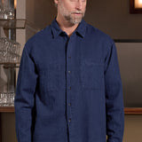 DARIO shirt structured indigo mid blue