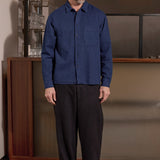 DARIO shirt structured indigo mid blue