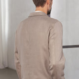 ELMAR blazer eco grid wool stone beige