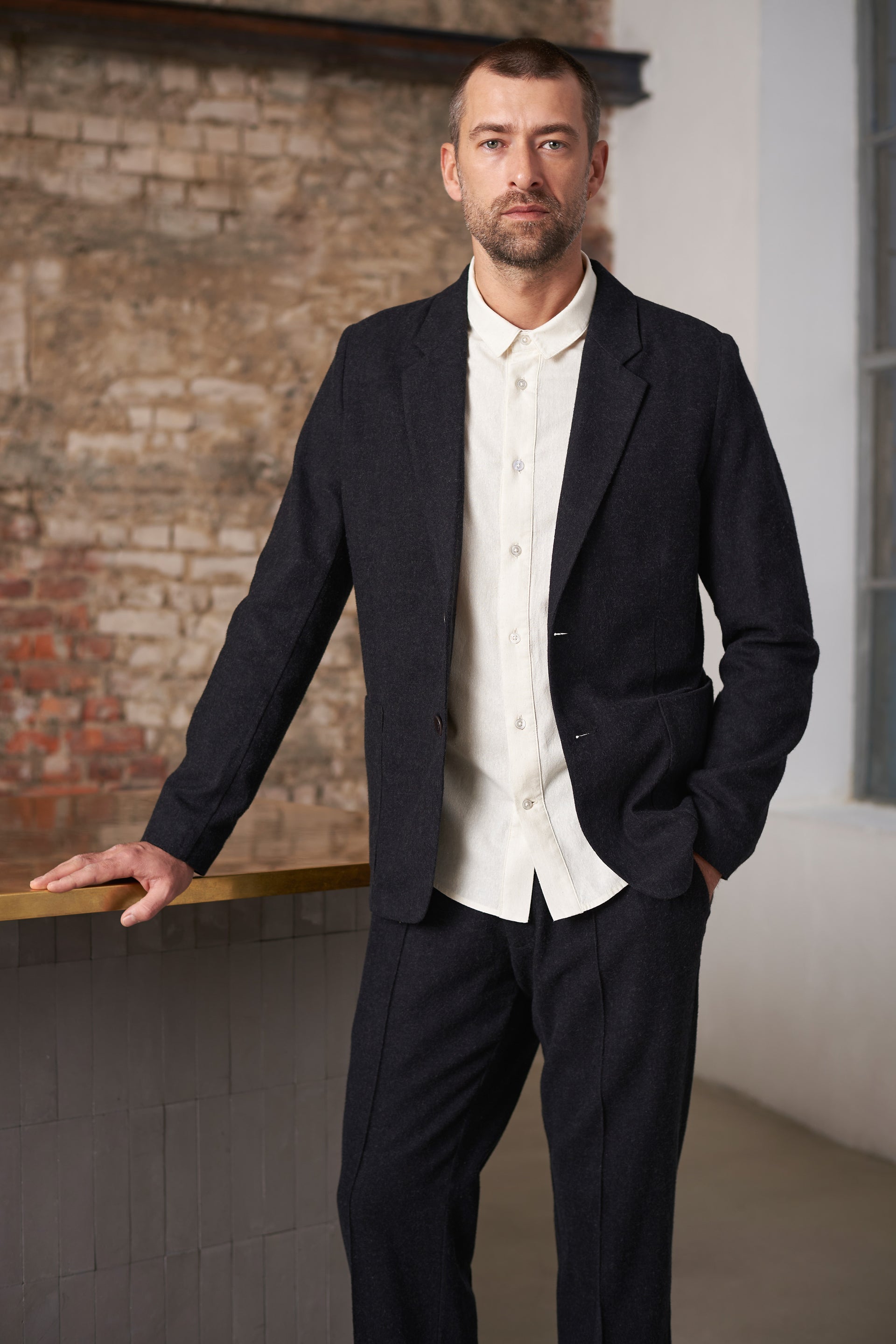 ENVER blazer eco flannel melange black