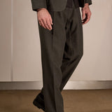 JOSTHA trousers eco flannel black olive