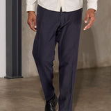 JOSTHA trousers flannel cold navy