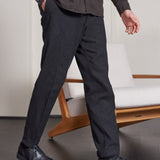 JOSTHA trousers eco flannel melange black