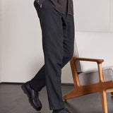 JOSTHA trousers eco flannel melange black
