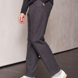 JOSTHA trousers eco flannel melange grey