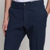 JOSTHA trousers eco structured cotton blue