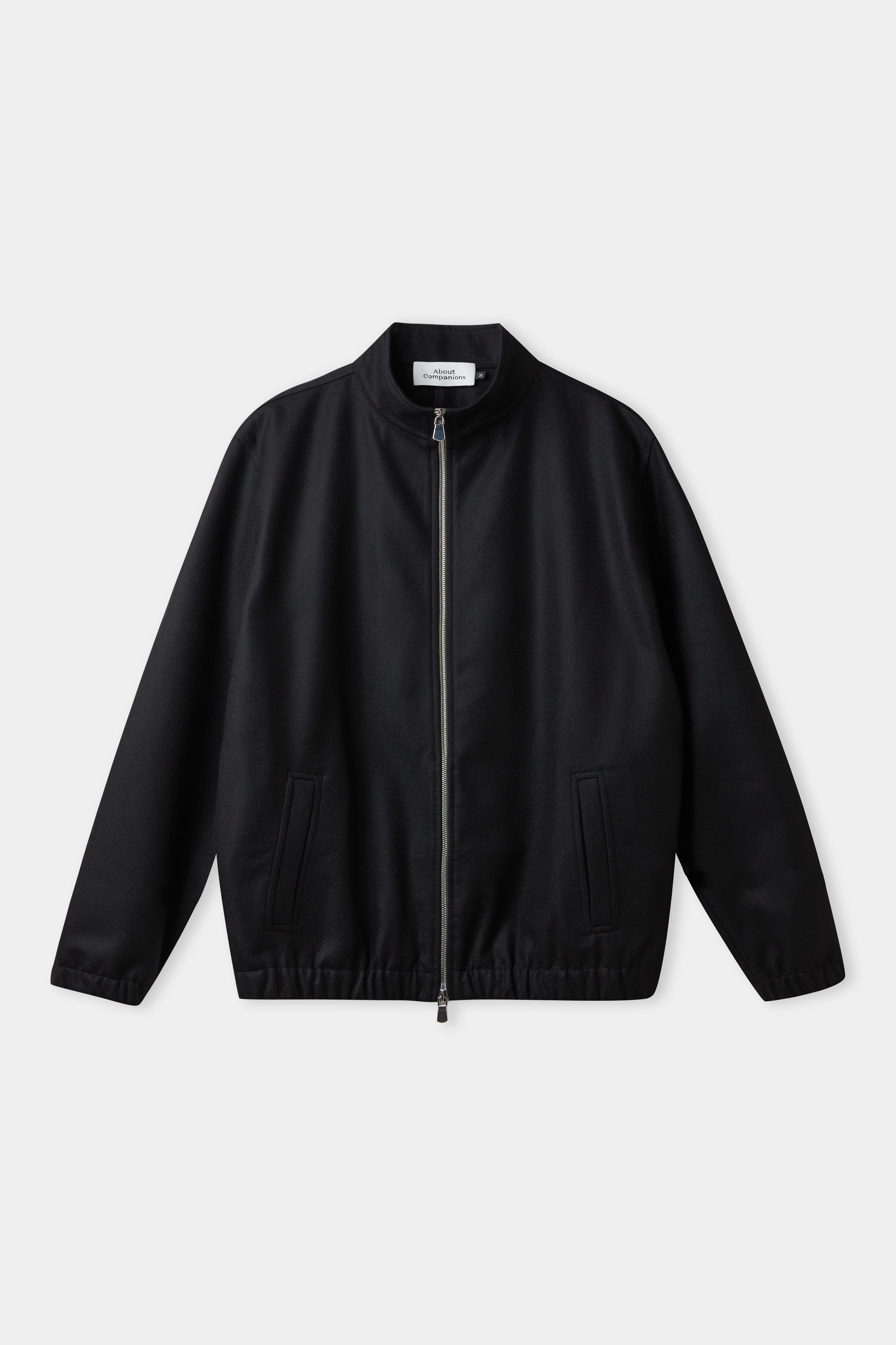 Wool Harrington jacket Juri in black – About Companions