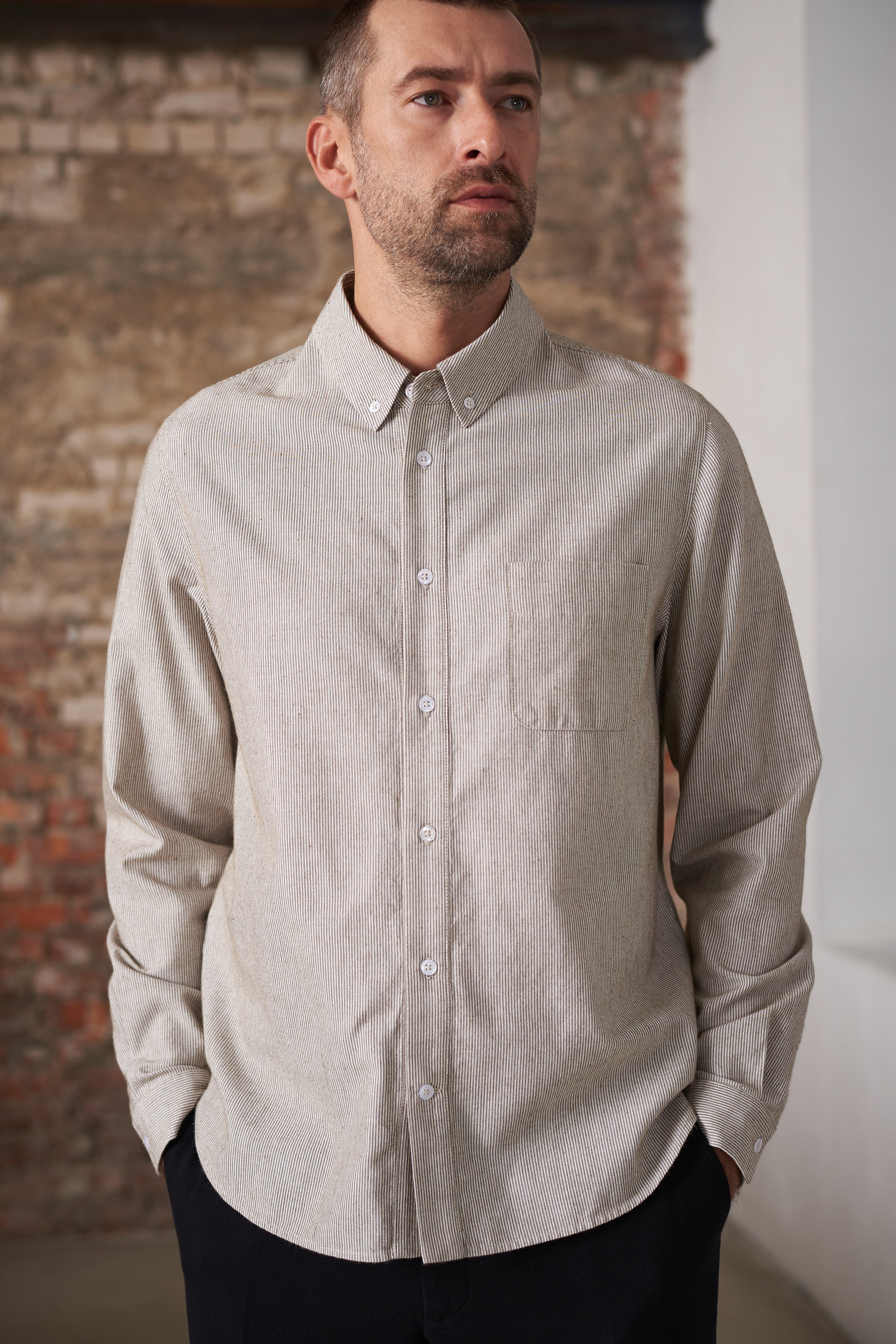 Wild hemp shops and Organic Cotton Maroon Grandad shirt - Casual fit - Red or white Collarless shirt