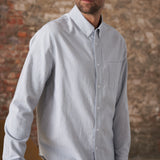 KEN shirt eco brushed oxford striped vintage blue