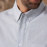 KEN shirt eco brushed oxford striped vintage blue