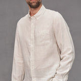 KEN shirt pure linen striped sand