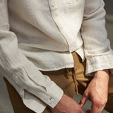 KEN shirt pure linen striped sand