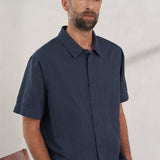 KLAAS shirt linen cold navy