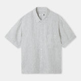 KLAAS shirt pure linen striped vintage navy