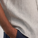 KLAAS shirt pure linen striped vintage navy