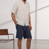 KLAAS shirt pure linen striped vintage navy