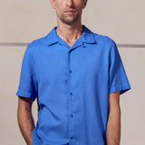 KUNO shirt eco grid sky blue