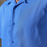 KUNO shirt eco grid sky blue