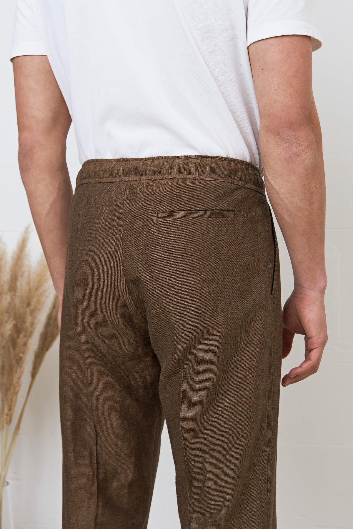 MAX trousers camel winter linen