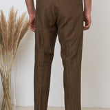 MAX trousers winter linen camel