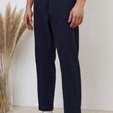 MAX trousers eco flannel deep sea