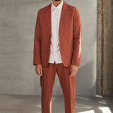 MAX trousers linen rust