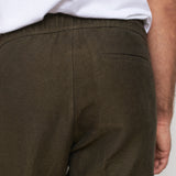 MAX trousers winter linen olive