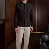 NATHAN shirt eco brushed cotton striped brown
