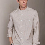 NATHAN shirt eco brushed oxford striped peanut