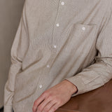 NATHAN shirt eco brushed oxford striped peanut