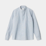 NATHAN shirt eco brushed oxford striped vintage blue