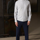 NATHAN shirt eco brushed oxford striped vintage blue
