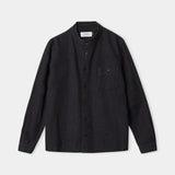 NATHAN shirt eco flannel melange black