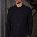 NATHAN shirt eco flannel melange black