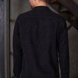 NATHAN shirt eco flannel melange black