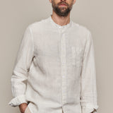 NATHAN shirt pure linen striped sand