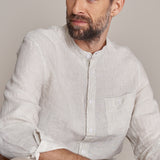 NATHAN shirt pure linen striped sand