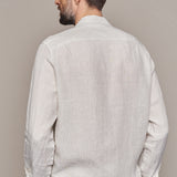 NATHAN shirt pure linen striped sand