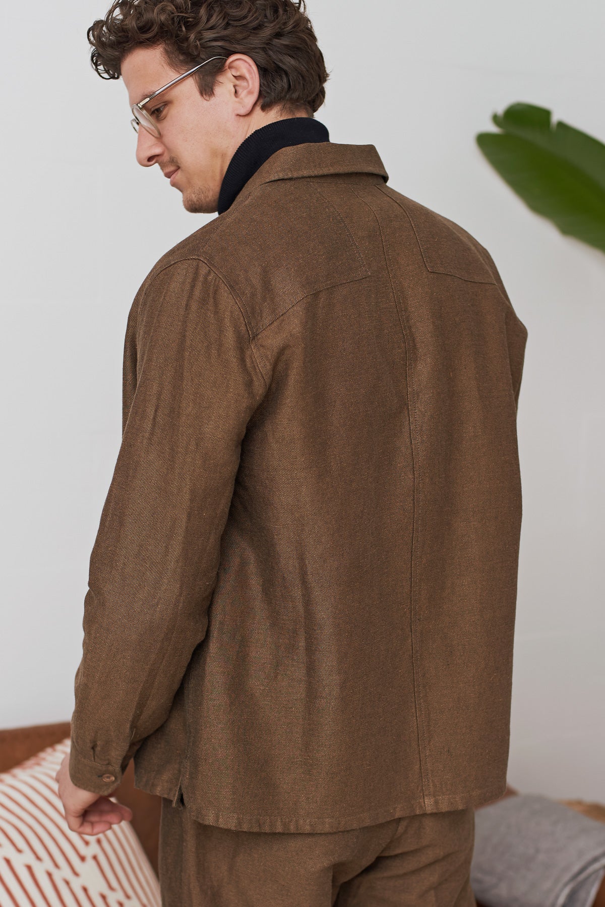 OWE overshirt camel winter linen