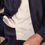 OWE overshirt eco grid wool navy