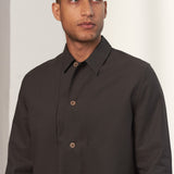 OWE overshirt tencel graphite brown