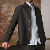 OWE overshirt winter linen black olive