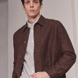 OWE overshirt winter linen marron